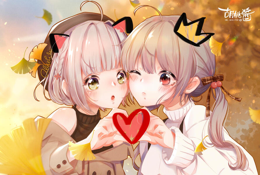 2 char Bust-up detailed + detailed bg